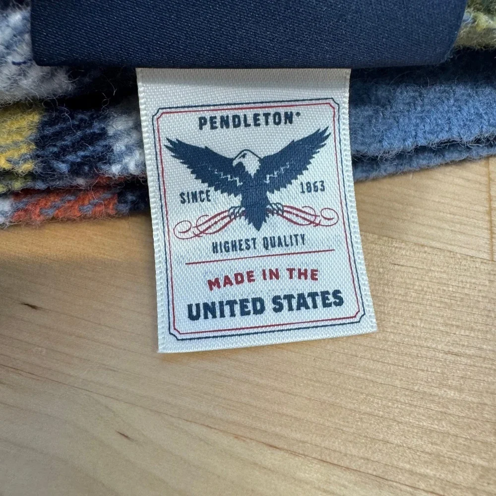 Pendleton Home Collection 100% Wool Plaid Throw Blanket Fringe Made USA 53x66
